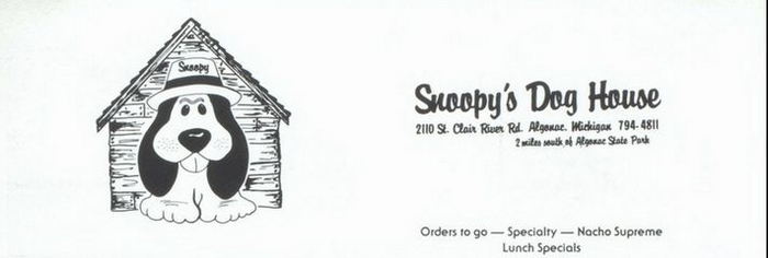 Snoopys Dog House - Algonac High School - Algonquin Class Of 1986 Ad